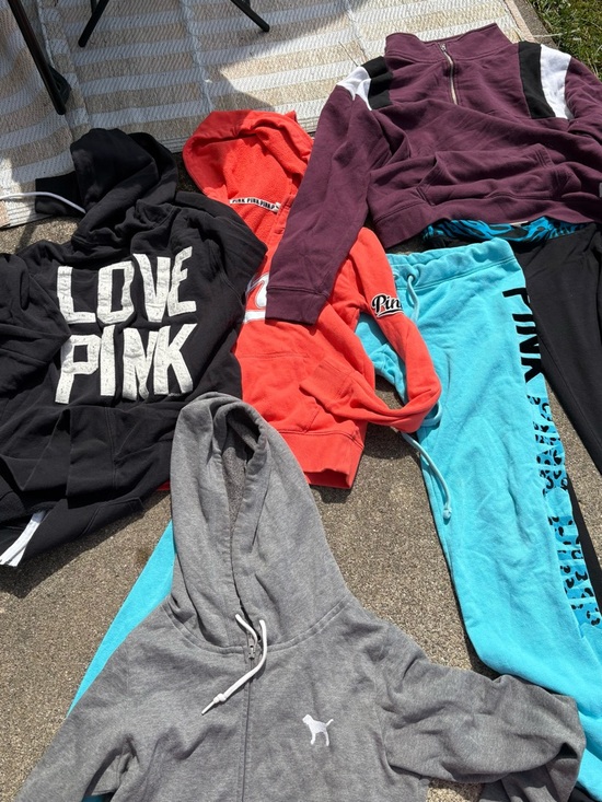 Victoria's Secret Pants - PINK Victoria's Secret Girls' Aqua Blue Logo Joggers & Assorted Hoodies - Pack
